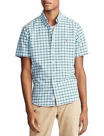 Royals Collection RFC Short Sleeved Men's Checked Shirt Button Down Collar 