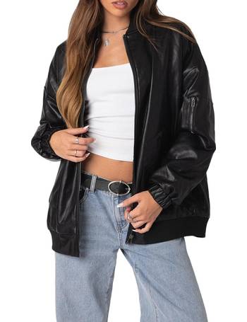 Edikted Women's Halley faux leather bomber jacket