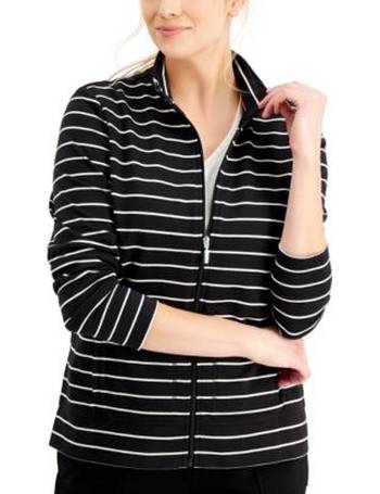 Karen Scott, Jackets & Coats, Karen Scott Sport 2x Plus Size Blackwhite  Striped Jacket Nwt