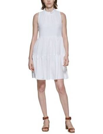 calvin klein tiered sleeveless dress