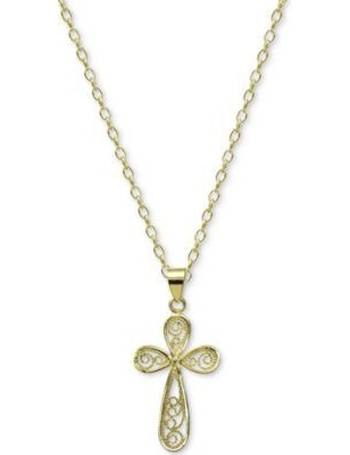 Giani Bernini East-West Cross Pendant Necklace in 18k Gold-Plated