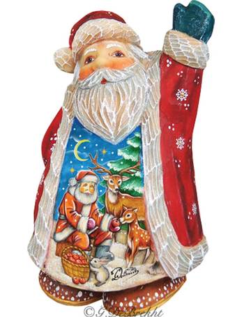 G. Debrekht Russian Santa Wooden Wine Bottle Box