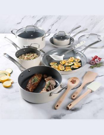 Martha Stewart 14-Piece Gray Ceramic Interior Cookware Set Martha