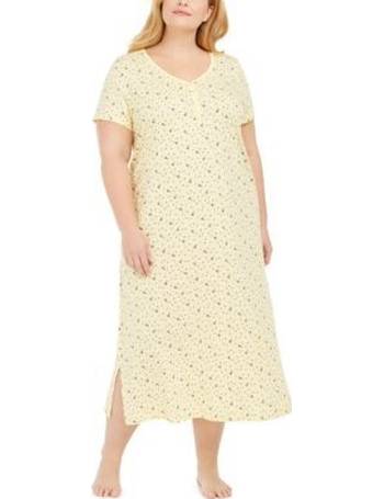 Charter Club Womens L Nightgown 100% Cotton Long Sleeve Gown Sleepwear NEW 