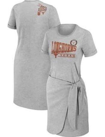 Women's Wear by Erin Andrews Heather Gray New York Yankees Plus Size Knotted T-Shirt Dress