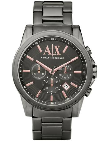 Armani Exchange Men's Chronograph Black Stainless Steel Bracelet