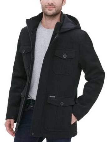 Guess Men S Hooded Jackets Up To, Guess Men S Hooded Pea Coat