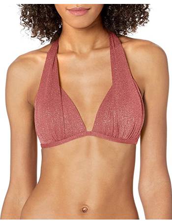 Kenneth Cole REACTION Womens Banded Halter Twist Front Bikni Swimsuit Top 