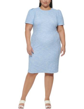 Calvin Klein Plus Size Illusion-Trim Sheath Dress - Macy's  Calvin klein  plus size, Plus size dresses, Black sheath dress