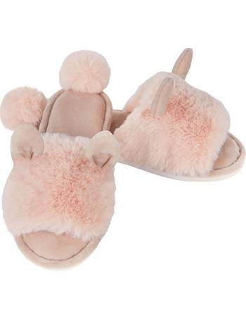 Women's Fuzzy Plush Thong Slippers