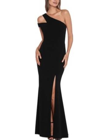 XSCAPE Petite Rhinestone-Strap Asymmetrical Dress - Macy's