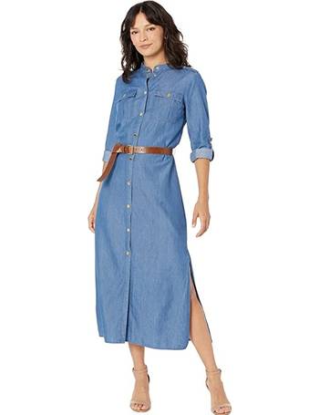 michael kors tencel maxi shirtdress