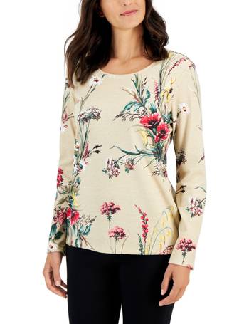 Karen Scott Holiday Pooch Long-Sleeve Top, Created for Macy's - Macy's