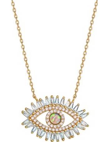 Giani Bernini Cubic Zirconia Curved Bar & Evil Eye Pendant