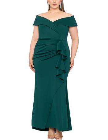 XSCAPE Off-The-Shoulder Scuba-Crepe Gown - Macy's