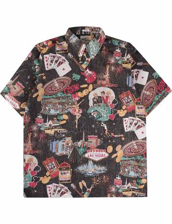 Las Vegas Raiders Reyn Spooner Throwback Kekai Print Button-Up Shirt - Black