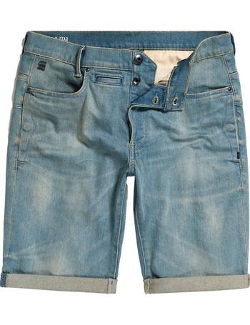 boohoo Mens Relaxed Fit Rigid Multi Rip Denim Shorts - Blue 28
