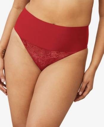 Maidenform Women's Tame Your Tummy Shaping Lace Thong with Cool Comfort  Dm0049