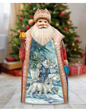 G. Debrekht Russian Santa Wooden Wine Bottle Box