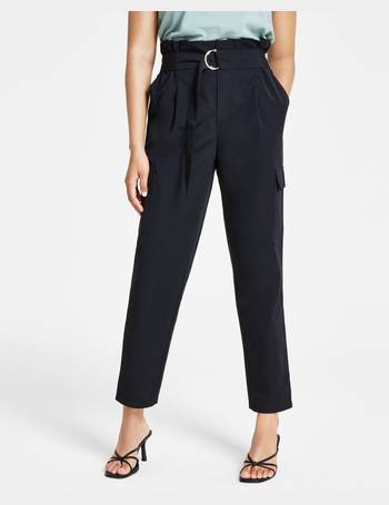 Women's Belted Mixed Media Cargo Pants