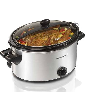 Hamilton Beach 7 Quart Stay or Go Programmable Slow Cooker with Party  Dipper Red