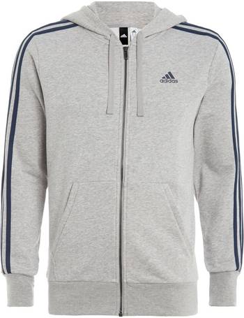 adidas 3 stripes zip through hoody mens