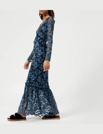 ganni blue lace dress