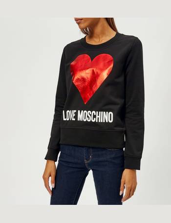 Love Moschino Womens Heart and Logo Print_Long Sleeve Sweatshirt