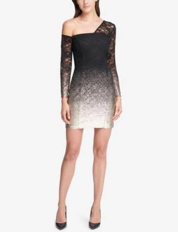 guess metallic lace bodycon dress