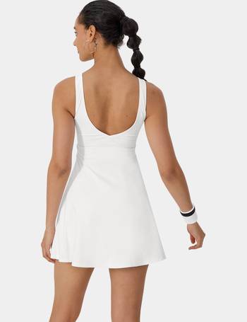 Halara Half Zip Contrast Mesh Side Pocket 2-Piece Tennis Dress