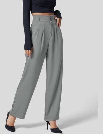 Women's High Waisted Tie Side Invisible Zipper Wide Leg Work Suit Pants -  Halara