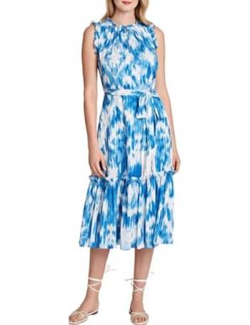 tahari asl printed midi dress