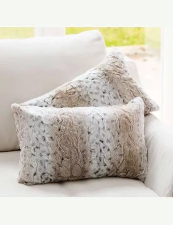 Cheer Collection Faux Fur Square Decorative Pillow 18x18 (Set of 2