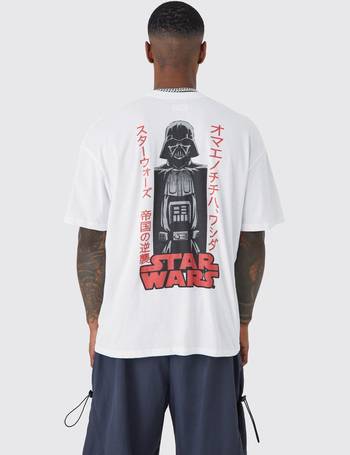 boohooMAN Men's Oversized Acid Wash Star Wars License T-Shirt