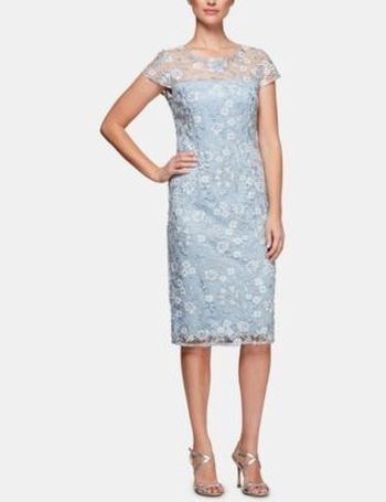 alex evenings sequined floral sheath dress