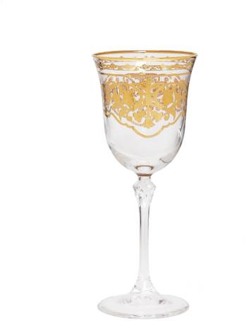 Classic Touch WIG1047 Textured Wine Glasses with Gold Stem & Rim, Set of 6,  1 - Kroger