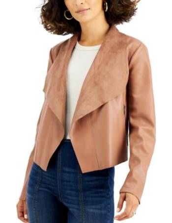 Bar III Women's Faux-Leather Bomber Jacket, Created for Macy's - Macy's