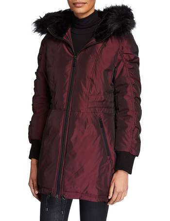 dkny walker faux fur hooded down parka