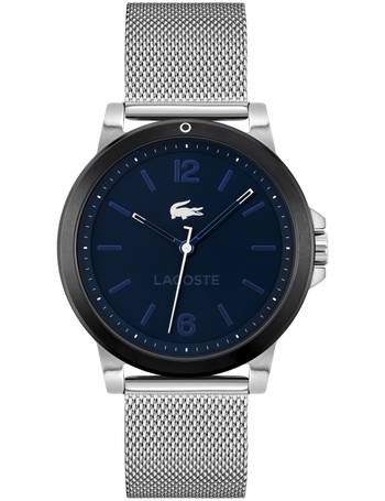 Lacoste Black-Tone Stainless Steel Mesh Bracelet for Apple Watch® 42mm/44mm  - Macy's