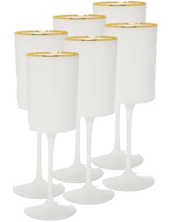 Classic Touch WIG1047 Textured Wine Glasses with Gold Stem & Rim, Set of 6,  1 - Kroger