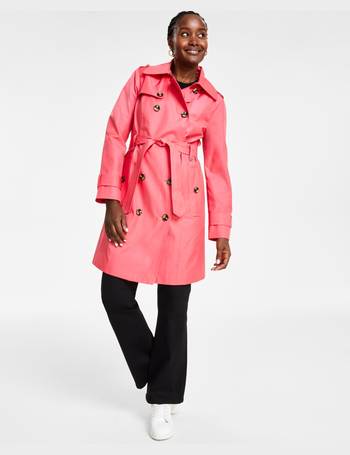 Women's tower by london fog hooded on sale double lapel raincoat