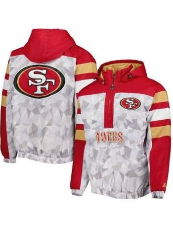 Starter Men's White, Scarlet San Francisco 49ers Thursday Night Lights  Half-Snap Hoodie Jacket - Macy's