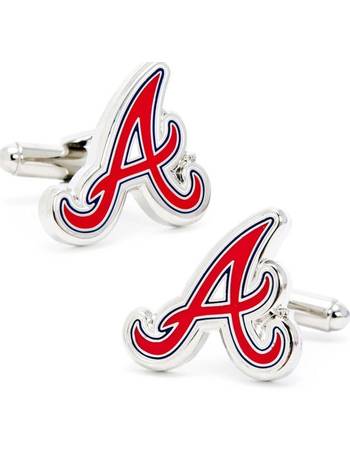 Men's MLB Miami Marlins Logo Enamel Cuff Links in White Rhodium Brass