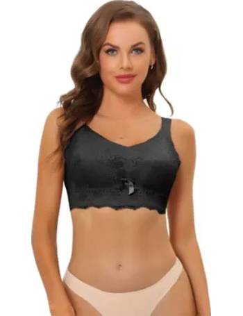 Allegra K Women's Lace Minimizer Adjustable Wide Straps Full Coverage Wireless  Bra And Panty : Target