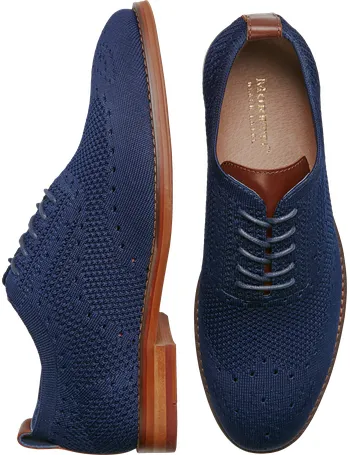 moretti ashland knit wingtip oxford black
