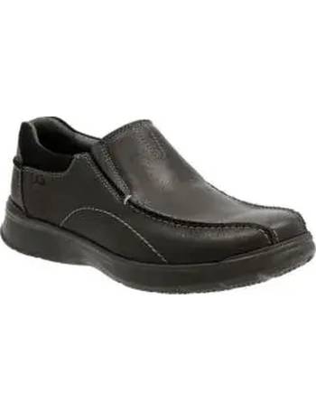 clarks mens black slip on shoes