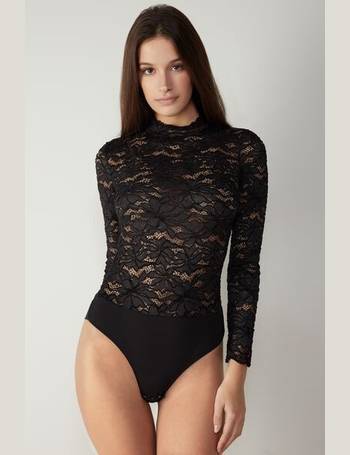 Long Sleeve Bodysuit in Tulle