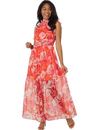 vince camuto ruffle sleeve chiffon shift dress