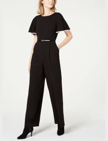 macy's calvin klein black jumpsuit