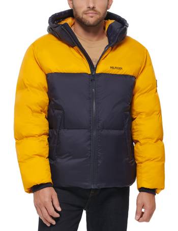 Tommy hilfiger men's pearlized online performance hooded puffer coat